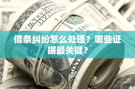 北京借条纠纷怎么处理？哪些证据最关键？