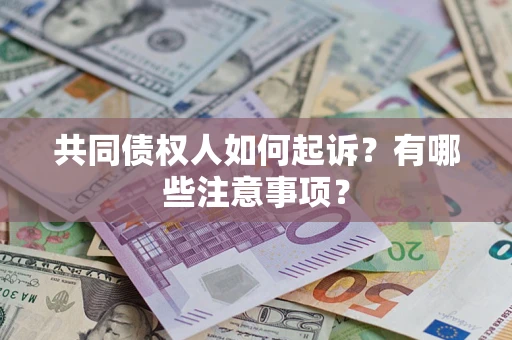 北京共同债权人如何起诉？有哪些注意事项？